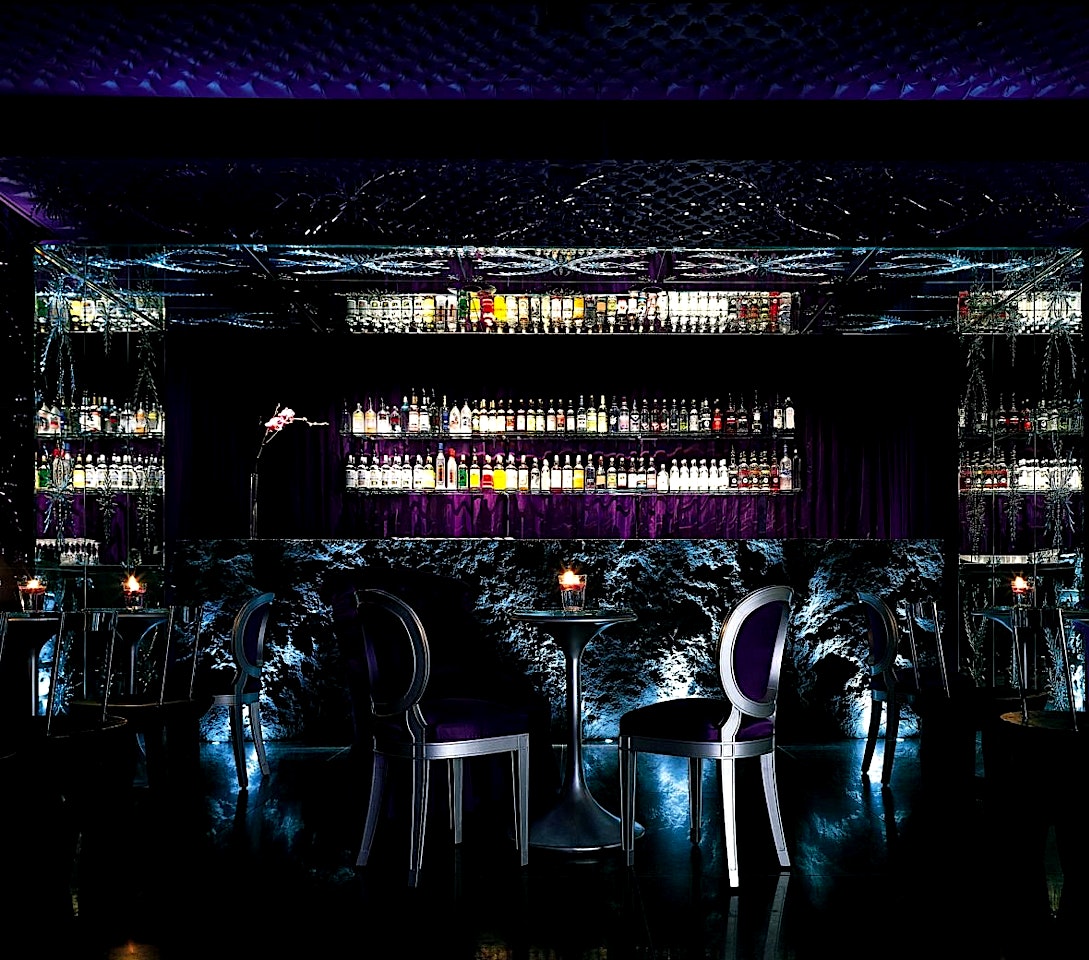 interior of the purple bar in fitzrovia london bar