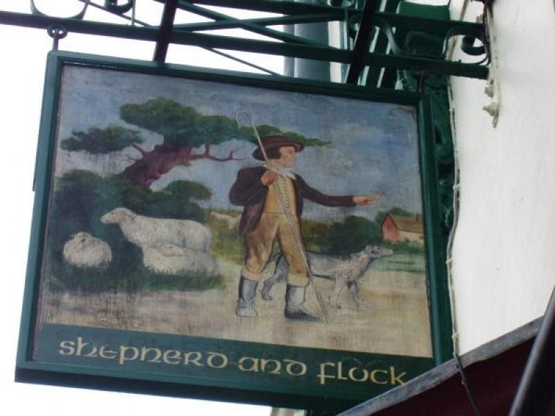 sign detail of the shepherd and flock pub shepherds bush london bar