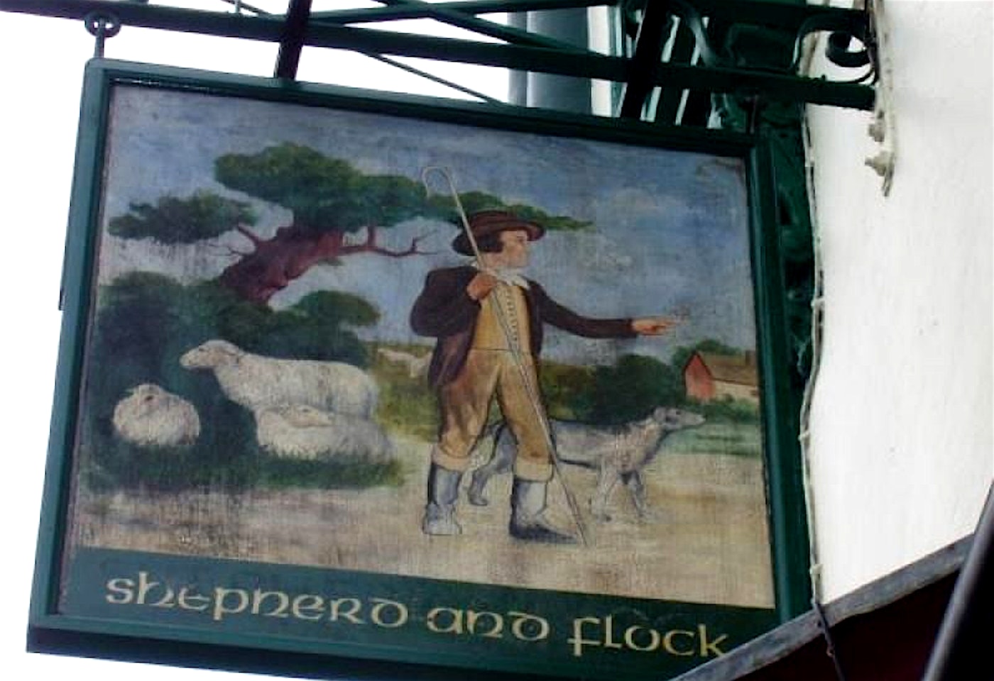 sign detail of the shepherd and flock pub shepherds bush london bar