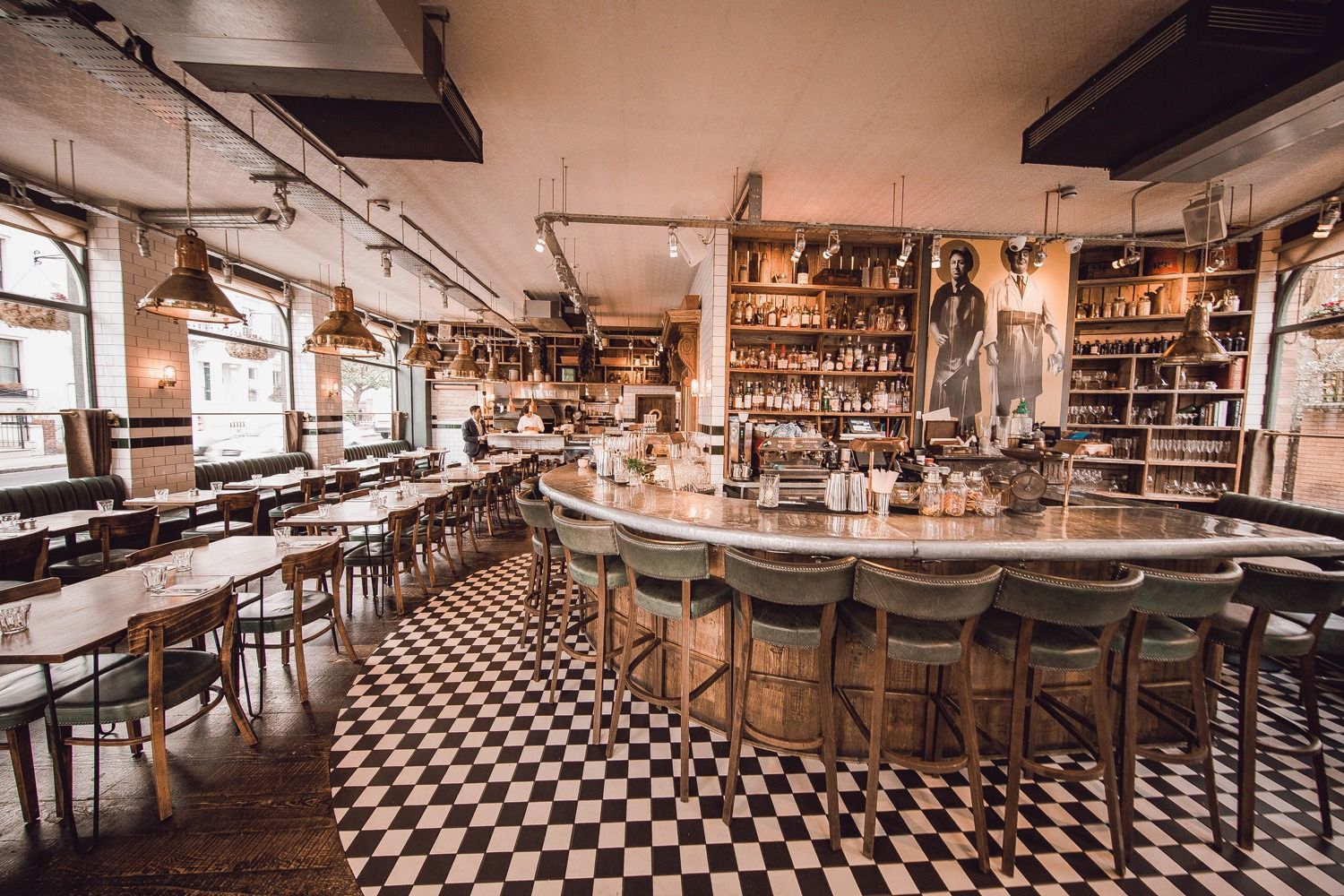 interior of the worlds end market distillery chelsea london bar