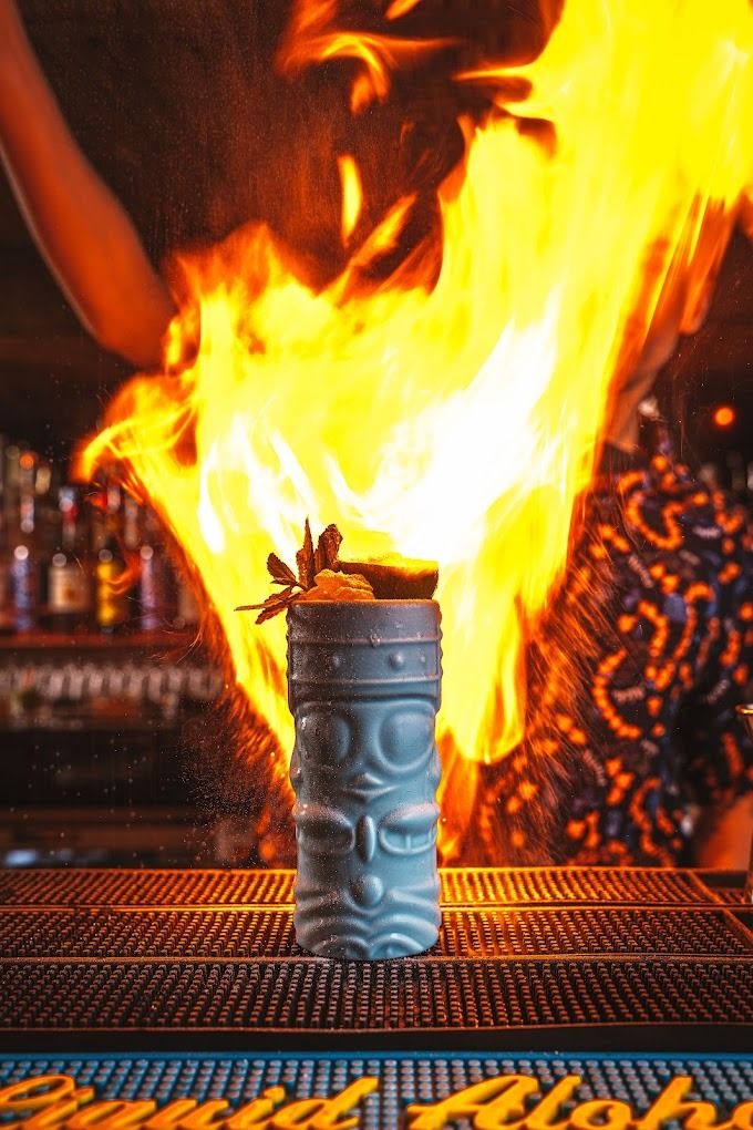 tiki cocktail at tiki hideaway manchester