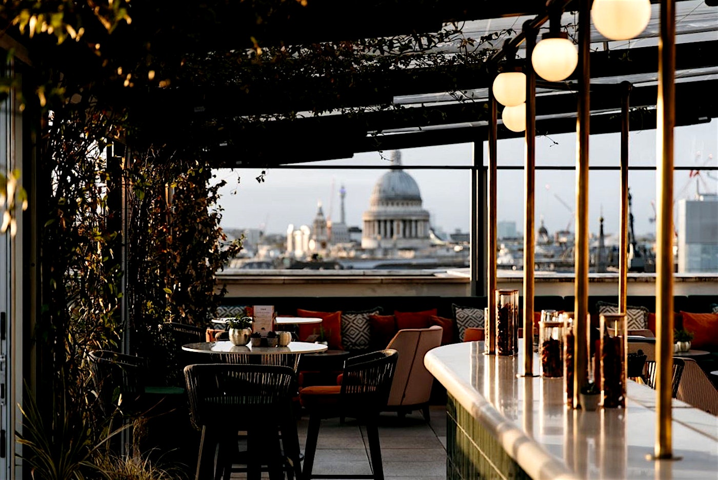view from wagtail rooftop bar and restaurant city of london private dining