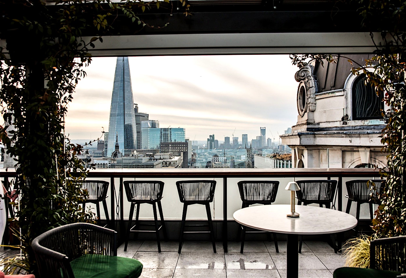 view from at wagtail rooftop bar and restaurant city of london private dining